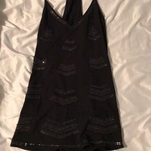 Black sequin express tank top